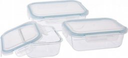 Bigbuy Home Set Pojemników na Lunch Szkło polipropylen 3 Części