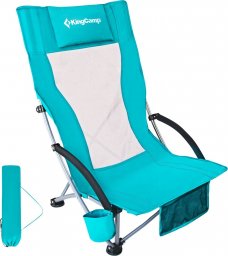King Camp Krzesło Turystyczne Kempingowe Wędkarskie Składane KING CAMP Cyan Wysokie