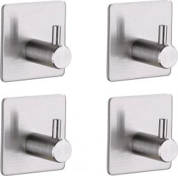 SH Design UCHWYT WIESZAK NA RĘCZNIK ŚCIERECZKĘ SREBRNY ZESTAW 4 SZTUKI