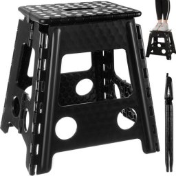 Malatec Stołek składany czarno-biały 39cm