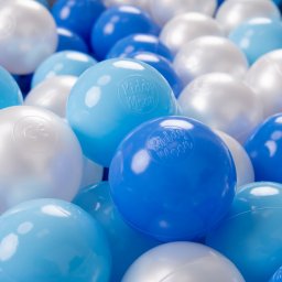 KiddyMoon KiddyMoon Plastikowe piłeczki 7cm babyblue-niebieski-perła 50 Zabawka zestaw kulek