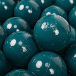 KiddyMoon KiddyMoon Plastikowe piłeczki 7cm ciemny turkus 50 Zabawka zestaw kulek