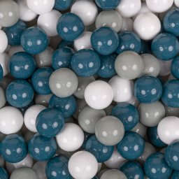 KiddyMoon KiddyMoon Plastikowe piłeczki 7cm ciemny turkus-zielonoszary-biały 50 Zabawka zestaw kulek