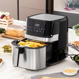 Frytkownica beztłuszczowa InnovaGoods Frytkownica Bezolejowa Fryinn Pro 5500 Czarny Stal nierdzewna 1700 W 5,5 L