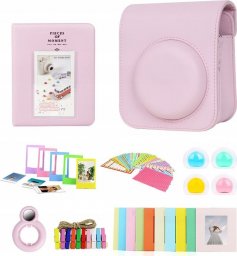 Pokrowiec LoveInstant Zestaw 8w1 Akcesoria Do Fujifilm Instax Mini 12 / Różowy