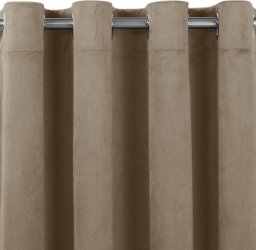 Homede Homede Zasłona VILA velvetowa na srebrnych przelotkach 265x245 beżowa