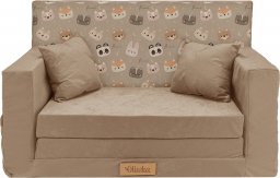 Blomster Rozkładana sofa piankowa dziecięca beżowa+misie