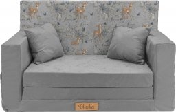 Blomster Rozkładana sofa piankowa dziecięca szara+sarenki