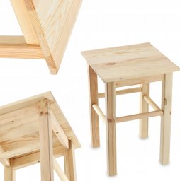 Kadax Taboret Stołek Kuchenny Drewniany Krzesło 43,5 cm