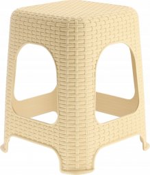 Kadax Taboret Kuchenny Stołek Krzesło Rattan Beżowy