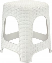 Kadax Taboret Kuchenny Stołek Krzesło Rattan Biały 120kg