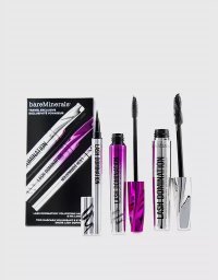 bareMinerals Travel Exclusive Set BareMinerals: Lash Domination, Volumizing, Mascara, Intense Black, 8.5 ml + Lash Domination, Volumizing, Mascara, Black, 8.5 ml + Lash Domination, Gel Pencil Eyeliner, Black, 0.6 ml For Women
