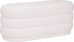 Atmosphera Pufa biała do salonu Sinan, materiał z efektem boucle, 100 x 40 cm