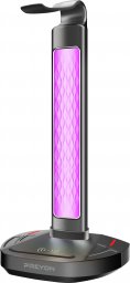 PREYON Stojak na słuchawki Heron Beak RGB, ładowarka, hub USB (PHB41B)