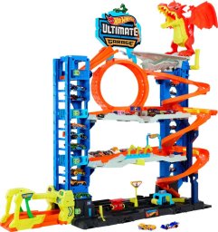 Hot Wheels City - Mega Garaż Atak smoka + 2 samochody (HKX48)