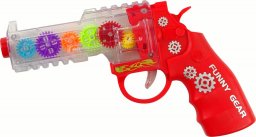 LeanToys Pistolet Kolorowe Światła Dźwięk Czerwony