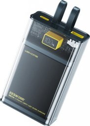 Powerbank Wekome Power bank WP-325 Vanguard Series - 20000 mAh Super Charging z wbudowanym kablem USB-C i Lightning PD 20W + QC 22.5W (czarny / przezroczysty)