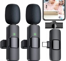 Mikrofon Spreest BEZPRZEWODOWY MIKROFON KRAWATOWY USB C DLA ANDROID IOS STREAMING LIVE VLOG