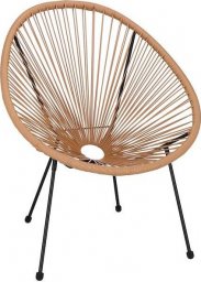 Springos Owalne krzesło ogrodowe, rattanowy fotel ażurowy beżowe UNIWERSALNY