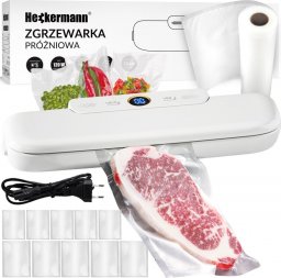 Heckermann Zgrzewarka próżniowa do pakowania żywności Heckermann JL-VS8808 + folia 20x600 cm - Biały