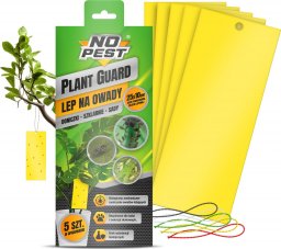NO PEST Lep do Doniczek Szklarni Sadów 25x10cm (5 szt) Pułapki Lepowe Lepy na Mszyce Ziemiórki Muszki Mrówki i Inne Szkodniki Roślin