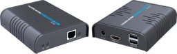 PremiumCord HDMI KVM extender z USB na 120m przez jeden kabel Cat5/6 bez opóźnienia