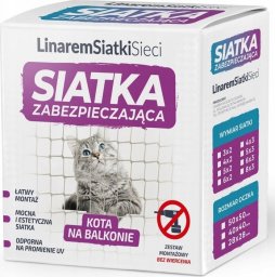 Linarem SiatkiSieci ZESTAW SIATKA NA BALKON DLA KOTA 2x3 BEZ WIERCENIA MARKA BEZPIECZNE KOTY