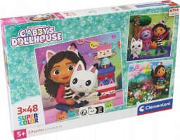 Clementoni Puzzle 3x48 elementów Super Kolor Koci Domek Gabi
