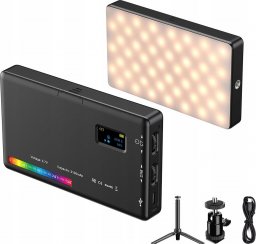Apexel LED 140 Rgb / 3100 Mah 1/4"" Iso + Statyw + Głowica 3D (APL-FL07)
