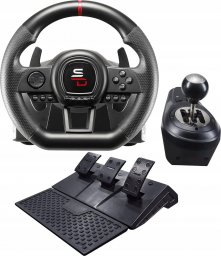 Subsonic SA5658, Steering wheel + Pedals + Joystick, PlayStation 4, Xbox One, Xbox One S, Xbox One X, Xbox Series S, Xbox Series X, D-pad, Options button, Share button, Wired, USB, Black