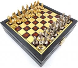 Giftdeco Ekskluzywne szachy metalowe Dynastia Macedońska - Szachownica 20x20cm - SK1