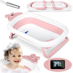 Ricokids Wanienka dla niemowląt z termometrem RK-282 biało-różowa