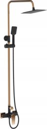 Deszczownica Invena DESZCZOWNIA Z BATERIA NATRYSK MIDNIGHT INVENA TREND, BLACK/ GOLD ROSE