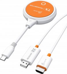 Adapter AV j5create JVAW62 Nadajnik i odbiornik AV Pomarańczowy, Biały