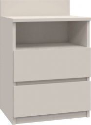 Topeshop Szafka nocna, 2 szuflady, Malwa, 40x32x59 cm, kaszmir