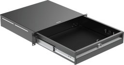 Caymon CAYMON RD220L/B Szuflada z zamkiem do szaf rack 19" 2U, wersja czarna