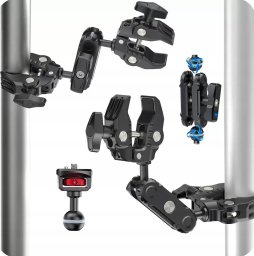Ulanzi Mocowanie Uchwyt Imadło Magic Arm 2x Klips Zacisk + Głowica 3d 1/4"" / Ulanzi C017 / C046gbb1