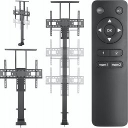 Art UCHWYT TV-WINDA STEROWANY ELEKTRYCZNIE AR-93M MOBILNY 60KG max 80" VesaMax600x400
