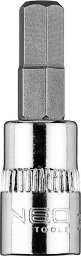 Neo Końcówka sześciokątna H6 na nasadce 1/4", krótka, 37 mm