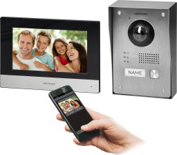 Orno HIKVISION DS-KIS703Y-P zestaw wideodomofonowy jednorodzinny, 2-żyłowy, 7",WI-FI, Full HD, montaż natynkowy lub podtynkowy, IP65