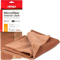 AMiO Mikrofibra ścierka 2w1 do czyszczenia wnętrza samochodu i ekranów 30x30 cm 500g amio-03982
