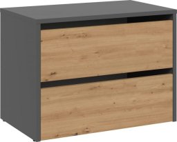 Topeshop Szafka na buty, Modo, 60x36x44 cm, antracyt, dąb artisan