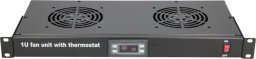 ExtraLink 19" RACK MOUNT FAN PANEL (2 FANS) WITH THERMOSTAT