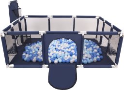 Selonis Boisko BO-100X z piłeczkami 6cm granatowy: babyblue-niebieski-perła 180x122x62/900piłek Zabawka kojec