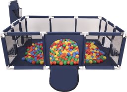 Selonis Boisko BO-100X z piłeczkami 6cm granatowy: żółty-zielony-niebieski-czerwony-pomarańcz 180x122x62/900piłek Zabawka kojec