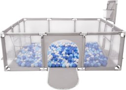 Selonis Boisko BO-100X z piłeczkami 6cm szary: niebieski-babyblue-perła 180x122x62/900piłek Zabawka kojec