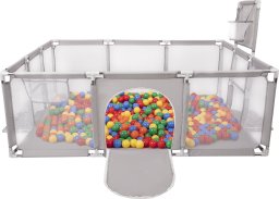 Selonis Boisko BO-100X z piłeczkami 6cm szary: żółty-zielony-niebieski-czerwony-pomarańcz 180x122x62/900piłek Zabawka kojec