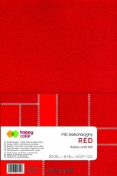 GDD Filc dekoracyjny czerwony 10szt HAPPY COLOR
