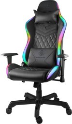 Fotel Deltaco gamingowy - Skóra PU, RGB (GAM-080)