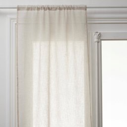 Atmosphera Firanki do kuchni krótkie, efekt lnu, 100% poliester, 2 sztuki, 60 x 90 cm